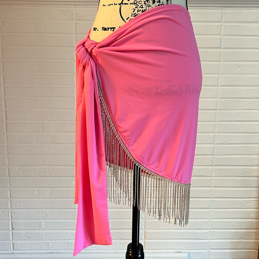 Silver Beaded Fringe Wrap by Fashion Nova